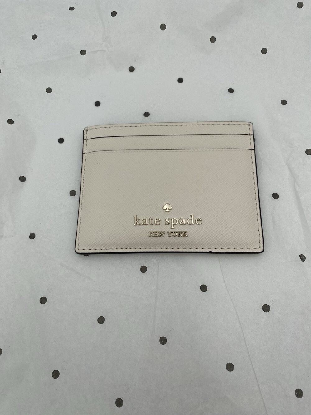 Kate Spade New York Women's Slim Card Case Saffiano Leather Meringue K1368 NWT